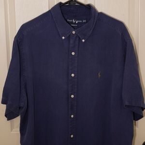 Ralph Lauren Men's Deep Navy Short-Sleeve Button-Down Shirt